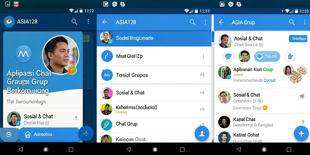 Antarmuka ASIA128 yang interaktif dan ramah pengguna untuk chat grup.