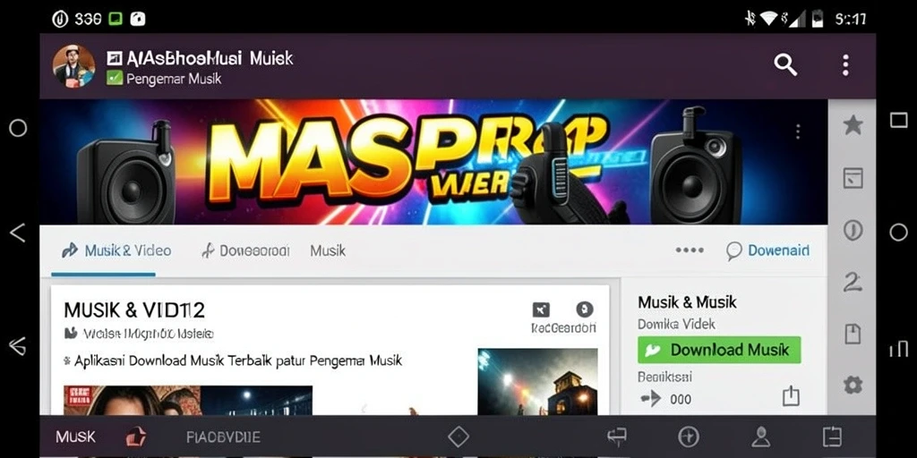 Tampilan antarmuka MASBRO12 untuk Download Musik yang user-friendly.