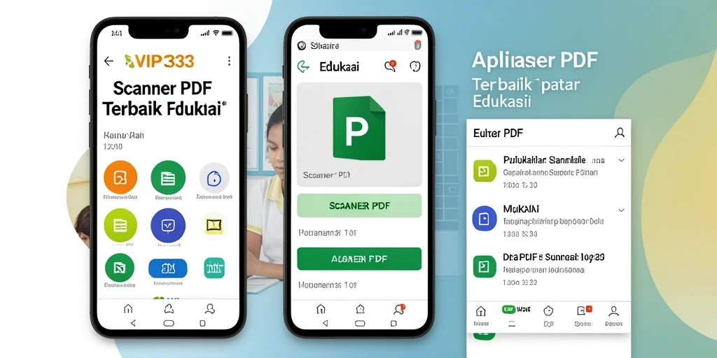 Tampilan antarmuka aplikasi VIP333 dengan fungsi Scanner PDF.