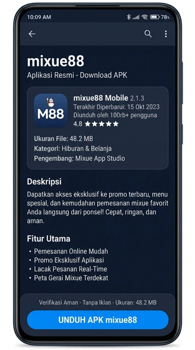 Tampilan halaman APK mixue88