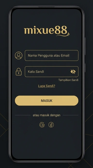 Tampilan halaman login mixue88
