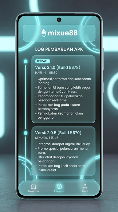 Tampilan riwayat versi mixue88